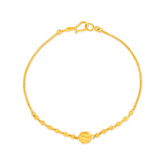 22K Gold Radiant Hexagonal Charm Bracelet